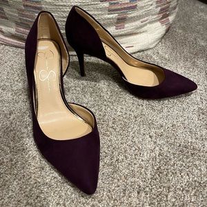 Jessica Simpson purple velvet pumps